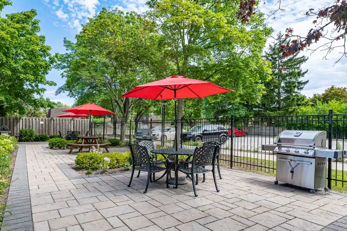 Patio area with barbecues.